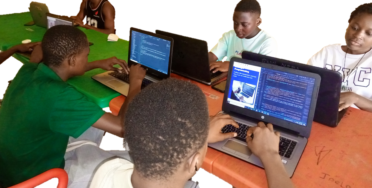 JEROFF students writing codes