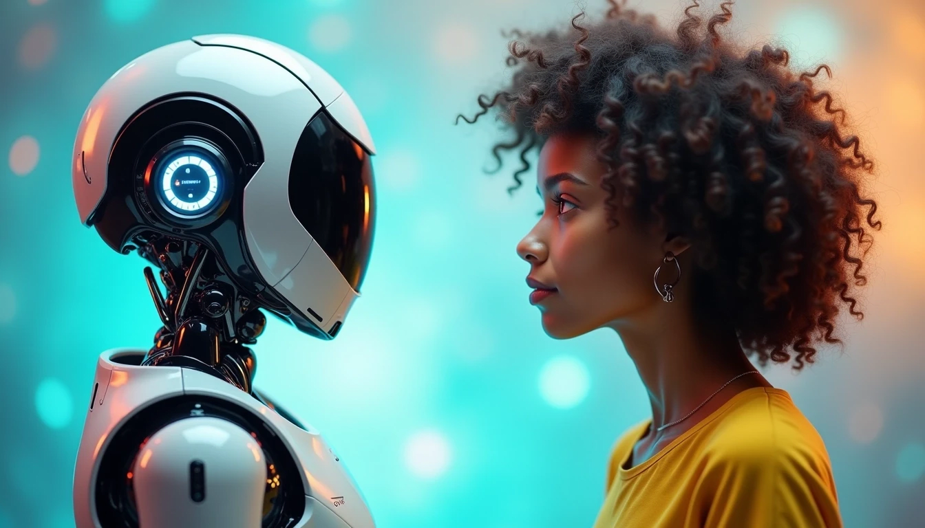 Photo of a Girl competing face to face with a robot